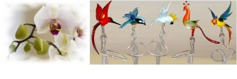 Flower rods made of Lauschaer glass