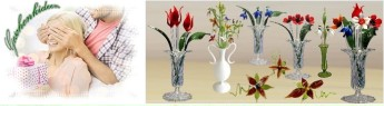 Glass flowers made of Lauschaer glass