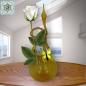 Preview: Rosenvase aus Lauschaer Farbglas mit Schmetterling